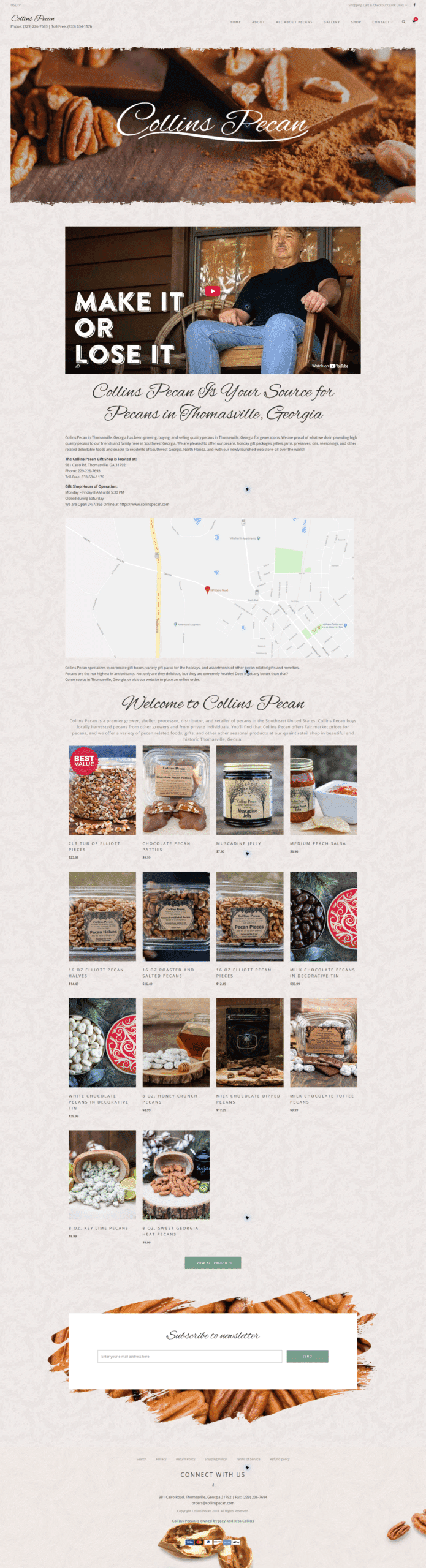 Collins Pecan current homepage