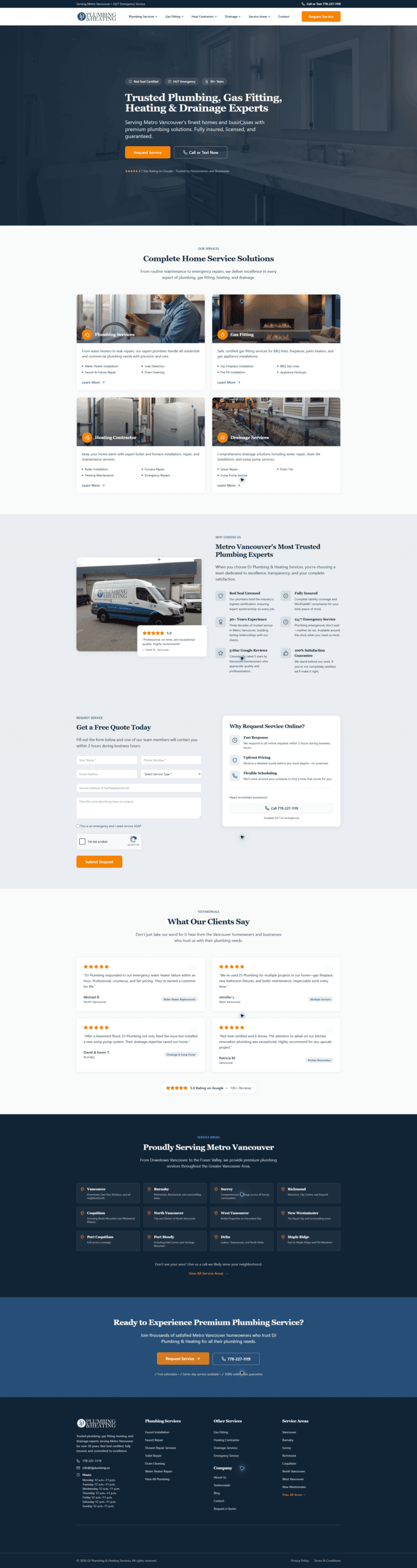 DJ Plumbing current homepage